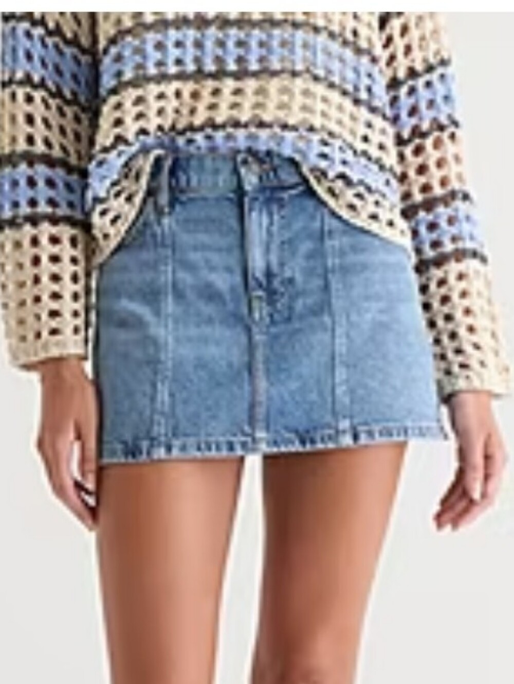 Denim Mini Skirt - Light Blue